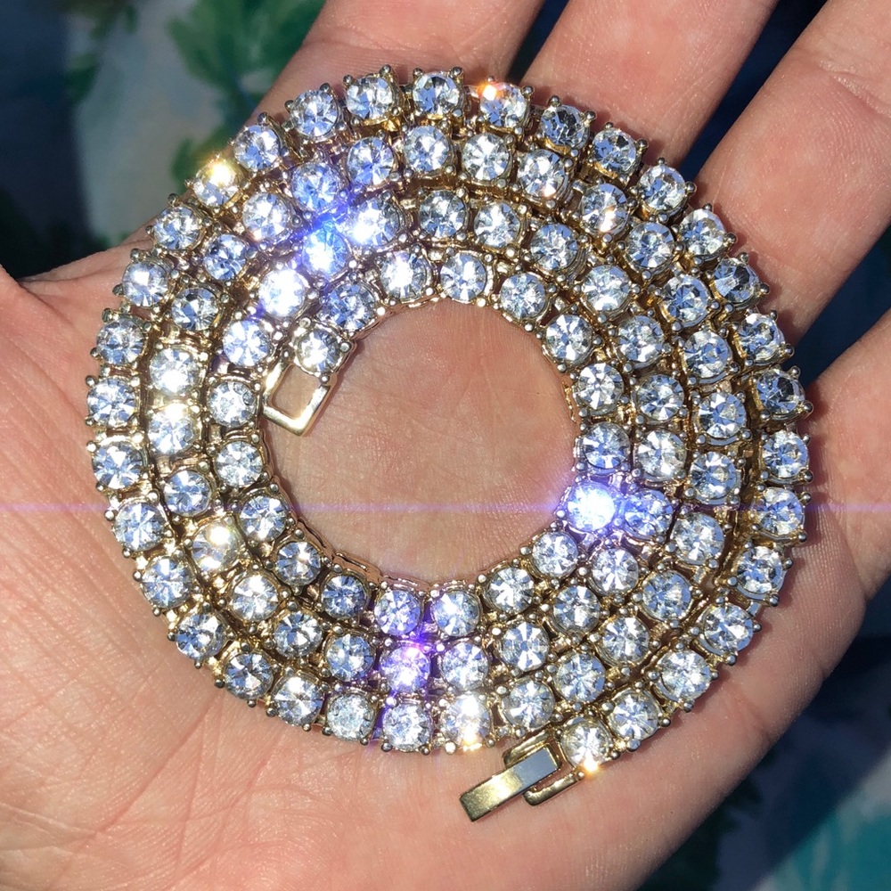 Gold tennis Chain 5mm 16"/18"/20"/22"/24"